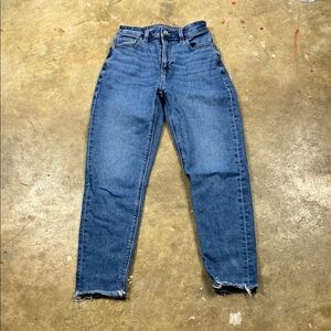 American Eagle Outfitters Mom Jean with raw hem 
Size: 00 short
